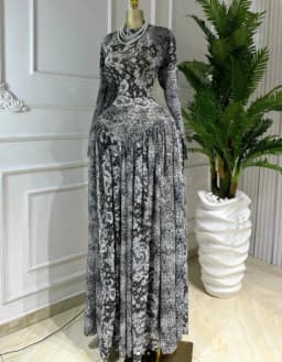 CM.YAYA Women Plaid Round Neckline Long Sleeve Fit and Flare Long Maxi Dress 2025 Even Party Education Vacation Dresses Vestidos
