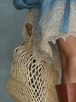 Elegant Blue Lace Trim Mini Dress Women V Neck Lace-up Waist Lantern Sleeve Oversized Boho Loose Vintage Casual Vacation Dresses