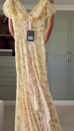 Y2k Floral Print Women's Long Dress Elegant Ruffle V-neck Cap Sleeve Summer Dresses 2026 Female Casual Vacation Party Outfit