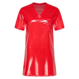 Womens Waterproof Sleep Dress V Neck Short Sleeve Side Split Loose Mini Dress Oversized T-shirt for Swimwear Water Rave Parties