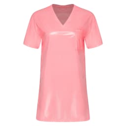 Womens Waterproof Sleep Dress V Neck Short Sleeve Side Split Loose Mini Dress Oversized T-shirt for Swimwear Water Rave Parties
