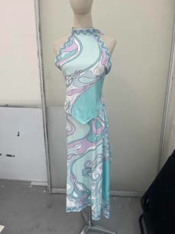 Lady Sexy Printed Halter Dress Sleeveless Off-shoulder Backless Loose Irregular Chic Robe 2026 Women Vacation Street Vestidos