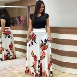 Dress Women Summer bohemain digital printing color matching round neck short sleeve hot style Dresses Casual Vestidos YRW6881