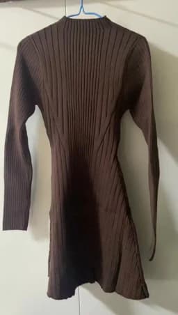 Knitting Dress Women's 2026 Spring Knitted Dress Long Sleeve Semi-High Neck A Line Skirt For An Elegant And Playful Look