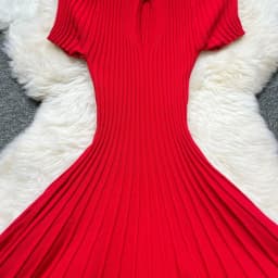 YuooMuoo Korean Fashion A-line Knitted Short Dress 2026 New Y2K Summer Red Black Pleated Party Dress Streetwear Lady Vestidos
