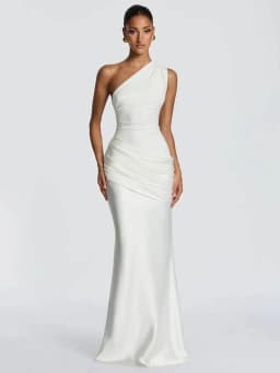 Blifanbo Stain Oblique Shoulder Sexy Maxi Dress Women Gown Ruched Sleeveless Fashion High Waist Club Party Evening Dress Elegant