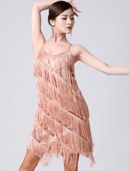 Women 1920s Vintage Great Gatsby Party Sequin Dress Sexy V-Neck Summer Cami Dress Gold Fringe Dress Vestidos Flapper Costumes