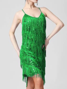 Women 1920s Vintage Great Gatsby Party Sequin Dress Sexy V-Neck Summer Cami Dress Gold Fringe Dress Vestidos Flapper Costumes