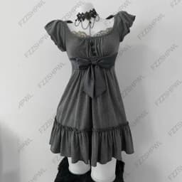 Peter Pan Collar Harajuku Sweet Style Y2K Dress Vintage vibe Punk Casual A-line skirt Fashion Spicy Girls Cleanfit Mini Skirt