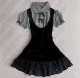 Bow Cute Harajuku Gothic Dress Y2K Women Clothing Aesthetic Subculture Punk Fashion Shirt dress Female Lace Chic Vintage Frock