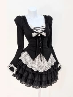 Vintage Y2K Two-Piece Outfit Strap Dress Mesh Layered Cami Ruffle Hem Japanese Harajuku Subculture Summer Casual Minidress Set