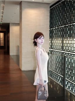 SYJ Soft Style Sleeveless Vest V-Neck Dress Women's Waist-Cinching Design Zipper A-Line Skirt Fashion Casual High Waist