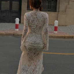 Cryptographic Hollow Out Lace Sheer Draped Maxi Dress for Women Sexy Bandage Lace Up Split Long Sleeve Dresses Coquette Vestido