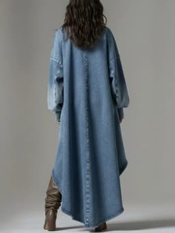 Fashion Casual V Neck Denim Dress Woman Elegant Lantern Sleeve Long Sleeve High Low Irregular Hem Mini Dresses