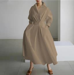 Women's Summer Dress Plus Size Commuter Polo Neck Loose Fit New Elegant Trendy Minimalist Fashionable Niche Versatile Casual Fit