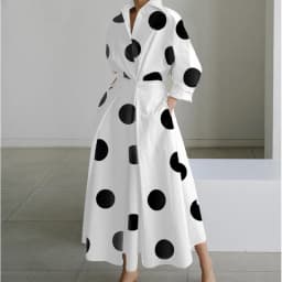 Women's Summer Dress Plus Size Commuter Polo Neck Loose Fit New Elegant Trendy Minimalist Fashionable Niche Versatile Casual Fit