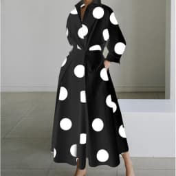 Women's Summer Dress Plus Size Commuter Polo Neck Loose Fit New Elegant Trendy Minimalist Fashionable Niche Versatile Casual Fit