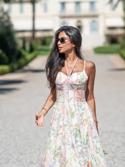 Elegant Printed Women's Dress Sleeveless Halter Waist-Closed A-Line Lady Dresses 2026 Spring Summer Fashion Female Vacation Robe