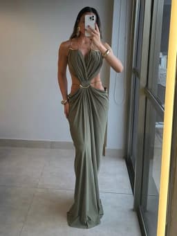 Sexy Backless Party Women's Dress Sleeveless V-neck Slim Maxi Female Vestidos 2026 Fashion Pleated Hollow Out Evening Lady Robe