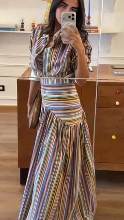 Striped Women's Dress Deep V Long Sleeve Dress Waist Belt Dress Daily Fashion Wear Casual Loose Fit 2026 Collection