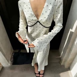 Talenza Women Polka Dot Dress Fashion Satin Print Contrast V-Neck High-Waisted New Dress Summer Elegant Female Party Dress 2026