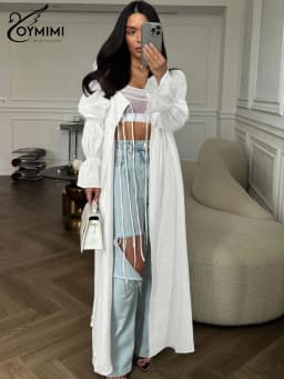 Oymimi Fashion Black Lace-Up Dresses 2025 Woman Elegant Square Neck Long Sleeve Dresses Casual High Waisted Ankle-Length Dress