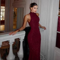 2025 New Women's Elegant Shiny Party Bodycon Robes Sexy Slim Sequins Red Sleeveless Long Dress Fashion Solid Maxi Gown Dresses