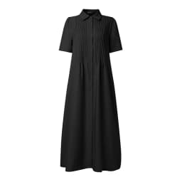 ZANZEA Women 2026 Summer Dress Elegant OL Work Midi Dresses Casual Short Sleeve Buttons Up Sundress Solid Pleated Vestidos Robe