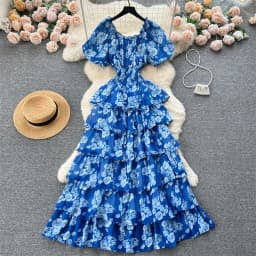 Ladies Party Vestidos 2026 Spring Autumn Retro Bubble Sleeves Lady Birthday Cake Dress High-end Korean Version Women's Dress