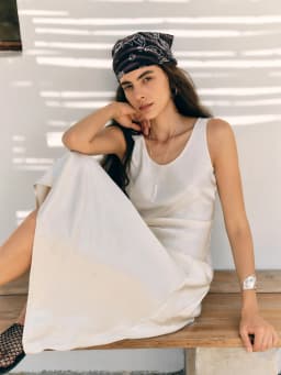 ZIQIAO Little Luxury Acetate Bias Cut Temperament Dress Women's Summer 2025 New Style 25ZQ91103