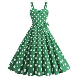 Vintage Classical Polka Dot Printed Dress Women's Sexy Sling Strap Wrap Chest Dress Valentine's Day Streetwear Spring Summer