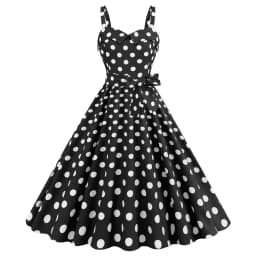 Vintage Classical Polka Dot Printed Dress Women's Sexy Sling Strap Wrap Chest Dress Valentine's Day Streetwear Spring Summer