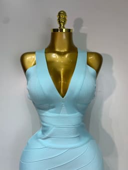 Women Sleeveless Sexy V-neck Tassel Bodycon Bandage Dress Celebrity Elegant Evening Party High Quality Club Birthday Dress