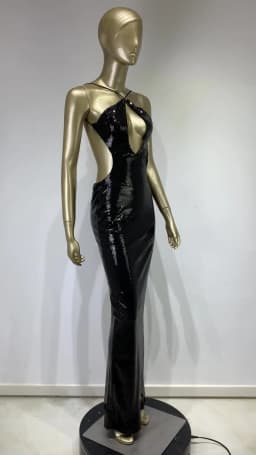 Women Summer Luxury Sexy Backless Halter Black Mesh Sequins Maxi Long Gowns Dress Elegant Celebrity Evening Party Club Dress