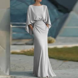 Womens Sexy Backless Hollow Bohemian Dress Spring Elegant O Neck High Waist Long Dress Summer Batwing Sleeve Slim Straight Dress