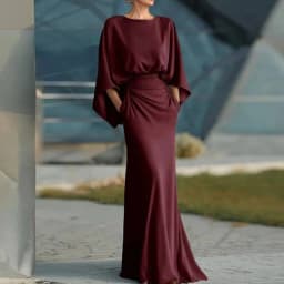 Womens Sexy Backless Hollow Bohemian Dress Spring Elegant O Neck High Waist Long Dress Summer Batwing Sleeve Slim Straight Dress
