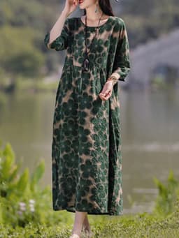 Vintage Floral Dress Woman 2025 ZANZEA Autumn Bohemian Long Dresses Casual Long Sleeve Maxi Vestidos Loose Robe Femme Oversize