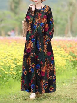 Vintage Floral Dress Woman 2025 ZANZEA Autumn Bohemian Long Dresses Casual Long Sleeve Maxi Vestidos Loose Robe Femme Oversize