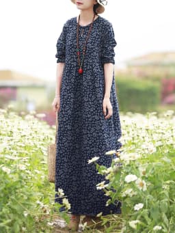 Vintage Floral Dress Woman 2025 ZANZEA Autumn Bohemian Long Dresses Casual Long Sleeve Maxi Vestidos Loose Robe Femme Oversize