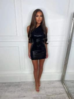 Sexy One Shoulder Bodycon Dresses For Women Solid Irregular Skinny Mini Dress Female Party Nightclub Buttocks Short Gown Vestido
