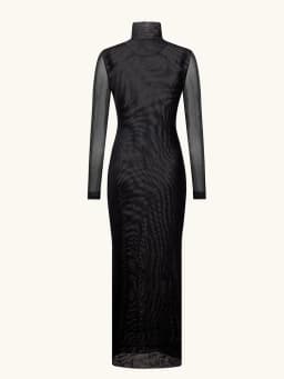 Ahagaga Fashion Women's Maxi Dresses Printed Turtleneck Regular Long Sleeves Sheath Slim Fit Eyes Causal Streetwear Vestidos