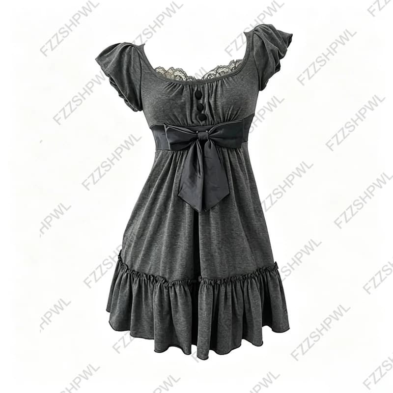 Streetwear Harajuku Polka Dot Print Y2K Dress Fashion Punk Braces skirt Spicy Girls Rock Goth Unique rock Punk Chic A-line skirt
