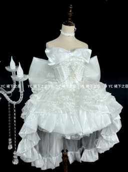 Women's White Angel Princess Fairy Dress Sweet Bow Off Shoulder Slim Strapless Trailing Dress Party Evening Dresses 2024 New