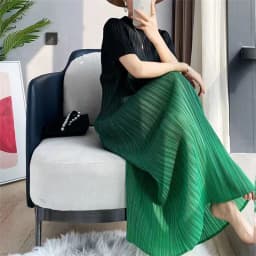 Long Dresses Elegant Party Dresses Woman Miyake Pleated Dress Female Gradient Long Loose Fashion Stitching Drape Bottoming Dress