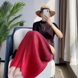 Long Dresses Elegant Party Dresses Woman Miyake Pleated Dress Female Gradient Long Loose Fashion Stitching Drape Bottoming Dress