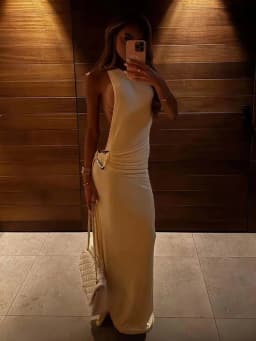 Townlike Ribbon Slim Bodycon Maxi Long Dress Women One Shoulder 2025 Summer Dress Backless Evening Nightclub Sexy Party Dresses