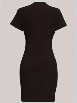 Summer Women's PARIS Letter Print Casual Slim Fit Short Sleeved Round Neck T-Shirt Short Mini Dress