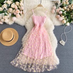 YuooMuoo Women Dress 2026 New Korean Fashion Floral Print Spaghetti Straps Mesh Party Dress Vacation Style Lady Beach Vestidos