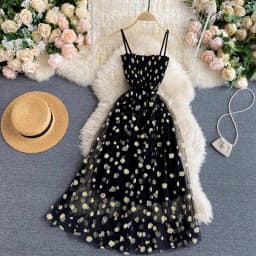 YuooMuoo Women Dress 2026 New Korean Fashion Floral Print Spaghetti Straps Mesh Party Dress Vacation Style Lady Beach Vestidos