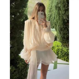 Sexy Trendy Beige Mesh Fold Irregular Dress Women Chic Square Collar Flared Sleeve Pleat Hollow Out Gown Summer Club Party Wear